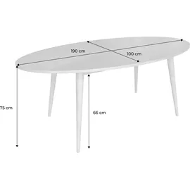 sweeek - Ovaler Esstisch aus Heveaholz und Eichenfurnier, 6 Plätze