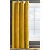 Eurofirany Design91 Samtvorhang Ösen Ösenschal Blickdichte Vorhänge Samt Velours 140x250 Cm (SENF)