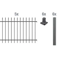 GAH Alberts Metallzaun Chaussee Set 5 Matten 0,1 x 10 m anthrazit