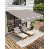 Gelenkarmmarkise 350 x 250 cm, Mit Kurbel & Wandhalterung, Länge & Winkel Einstellbar, UV50+ & Wasserabweisend, Sonnenschutz Balkonmarkise Gelenkmarkise Robustes Aluminiumgestell, Für Garten & Balkon