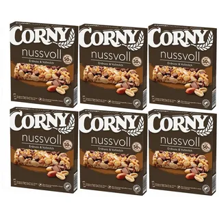 Protein-Müsliriegel Corny Nussvoll Erdnuss und Vollmilchschoko Riegel 96g 6er Pack