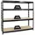 Proregal Schwerlastregal Rhino HxBxT 180x200x60cm Fachlast 500kg 4X Spanplatten-Ebenen 16mm Garagenregal, Lagerregal, Steckregal, Weitspannregal