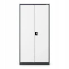 Jan Nowak Mehrzweckschrank, Weiß, Anthrazit, Metall, 90x185x45 cm Arbeitszimmer, Aktenschränke