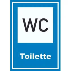 HB-Druck Toilette Schild A1 Rückseite selbstklebend
