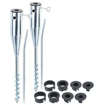 Royal Gardineer 2er-Set Universal Stahl-Sonnenschirmständer mit Bodendübel, Ø bis 66mm