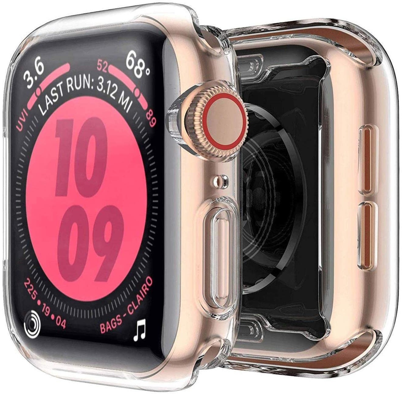 CoolGadget 360 Grad Hülle kompatibel mit Apple Watch 38/42/40/44mm TPU Schutzhülle [Silikon Cover rundum Case] für iWatch Series 6/5/4/3/2/1/SE, 38mm Transparent