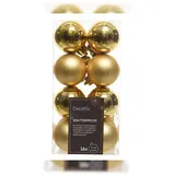 Christmas Decorations Weihnachtskugeln 4cm x 16 Stück Christbaumkugeln bruchsicher gold