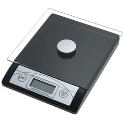 GENIE Digitale Briefwaage/Küchenwaage, Grammgenaue Anzeige bis 5 kg, schwarz