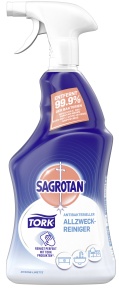 Sagrotan Tork Antibakterieller Allzweckreiniger, Haushaltsreiniger zur Reinigung und Desinfektion von Oberflächen, 750 ml - Flasche