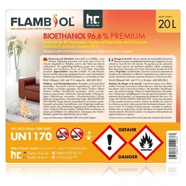 Höfer Chemie Bioethanol 96,6% Premium für Ethanolkamin 24 x 20 L