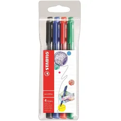 STABILO pointMax - Filzstift - Schwarz, Smaragdgrün, Karmin, Ultramarine Blue -