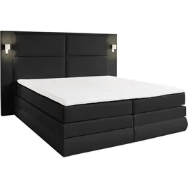 Collection AB Boxspringbett COLLECTION AB "Copenhagen", schwarz, B:231cm L:215cm, Holzwerkstoff, Spanplatte, Komplettbetten, Boxspringbett, inklusive Bettkasten, Topper, wahlweise mit LED-Beleuchtung