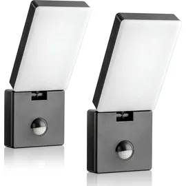 sebson 2x LED Aussenleuchte Bewegungsmelder Wand Leuchte anthrazit 15W SEBSON - Grau