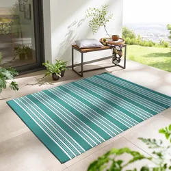 TaraCarpet Outdoor Teppich Santa Monica wetterfest petrol 160x230 cm