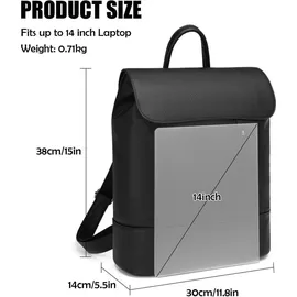 luxuskollektion Damen Cityrucksack 14 Zoll Laptopfach Kunstleder Wasserdicht Anti-Diebstahl