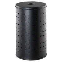 Home4You Wäschesammler, Schwarz - Edelstahl - 37 Liter -