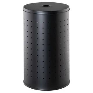 Home4You Wäschesammler, Schwarz - Edelstahl - 37 Liter - H 54 cm