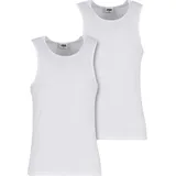 URBAN CLASSICS Ribbed Undershirt 2-Pack - weiß,