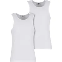 URBAN CLASSICS Ribbed Undershirt 2-Pack - weiß,