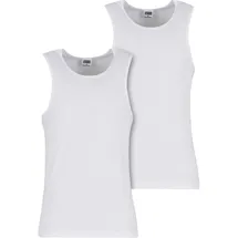 URBAN CLASSICS Ribbed Undershirt 2-Pack - weiß,