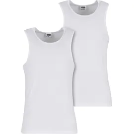 URBAN CLASSICS Ribbed Undershirt 2-Pack - weiß,
