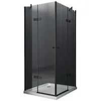 Home Systeme Eckdusche MONETT (schwarz) Duschkabine Dusche Duschwand Duschabtrennung Duschtür, BxT: 80x80 cm 80 cm x 195 cm x 80 cm