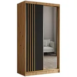 masseno Schwebetürenschrank NELVIA 120 x 216 x 61 cm Braun