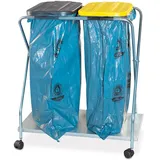 BRB-Lagertechnik Brb Müllsackständer mit Rollen, für 70-120l Säcke (schwarz/gelb, doppelt)
