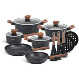 Edenberg EB-5617 15-teiliges Kochgeschirr-Set - Schwarz