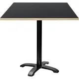 Tisch 70 x 70 cm – Modell Bazila mit schwarzen Holzkanten - Schwarz
