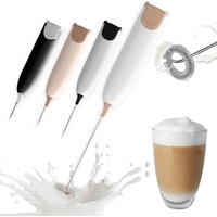 Tomorrow is Today Milchaufschäumer Stab inkl. Matcha Mixer-Aufsatz - Milchschäumer elektrisch -Milk Frother - Ihr Aufschäumer für den idealen Schaumgenuss (Creme-Rosé)