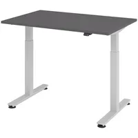 Bümö Schreibtisch Graphit 120x80 cm, Gestell: Silber, - Büroschreibtisch