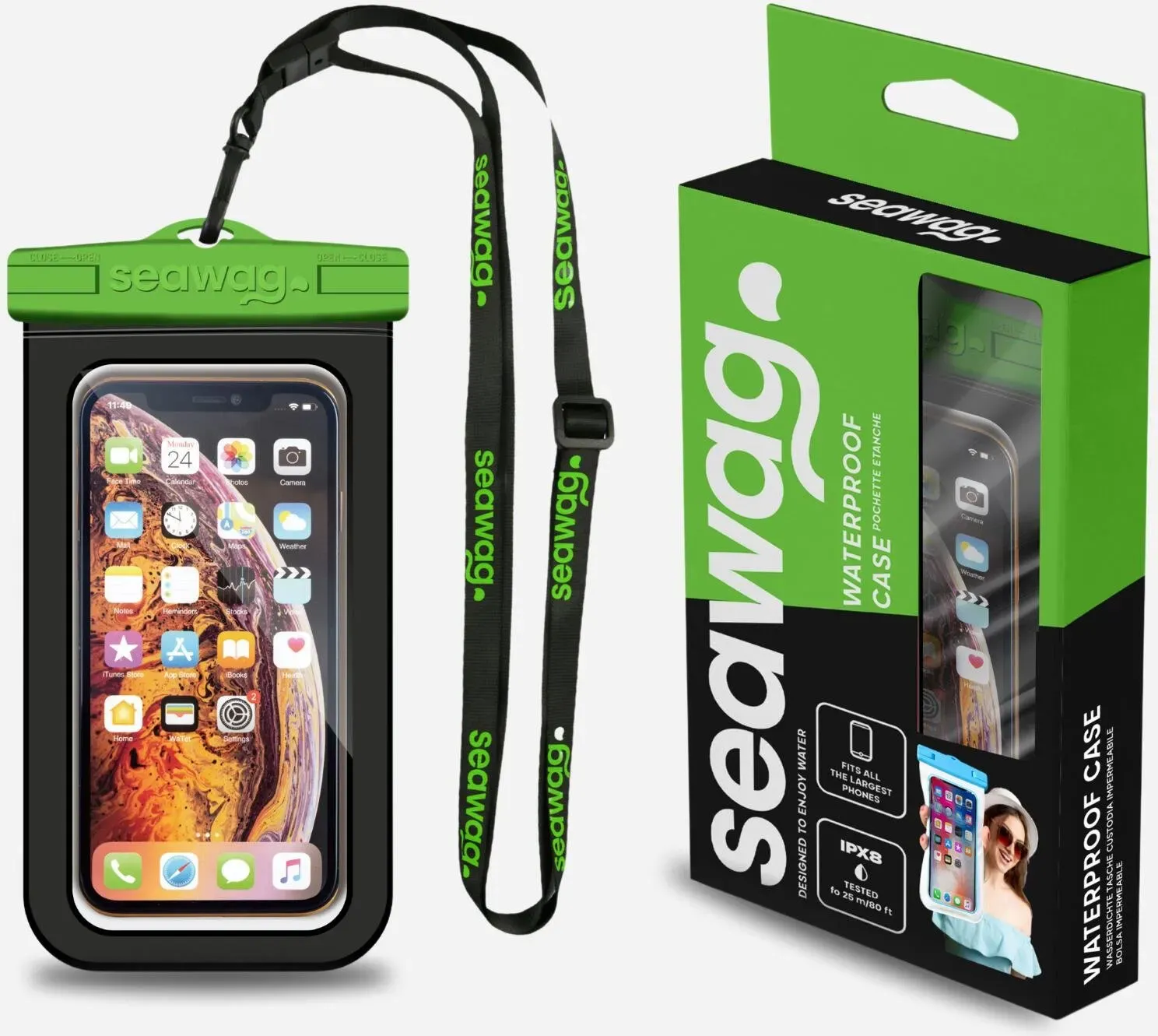 Wasserdichte Smartphone-Tasche Seawag schwarz|grün No Size