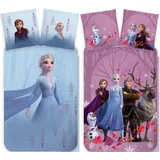 BrandMac Bettwäsche Disney Die Eiskönigin - 2 x Wende-Bettwäsche-Set, 135x200 & 80x80, Baumwolle, 100% Baumwolle bunt