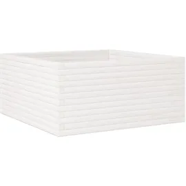 vidaXL Pflanzkübel Weiß 100x100x46 cm Massivholz Kiefer