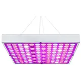 BlingBin Pflanzenlampe LED-Wachstumslamp Vollspektrum 25/45W Pflanzenlicht Pflanzenleuchte, Energieeffizient, Veg/Bloom-Schalter, Pflanzenwachstum fördern, LED fest integriert, Blau, Rot, Tageslichtweiß, UV & IR Vollspektrum Pflanzenlampe für Zimmerpflanzen, Gemüse, Blume silberfarben 25 cm x 25 cm