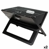 Aktive Tragbarer Grill schwarzer Stahl Eisen 45 x 30 x 29 cm