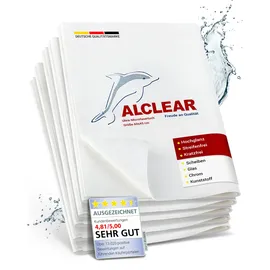 AlClear 5er Set ALCLEAR Ultra-Microfaser Fenstertuch Scheibentuch 60x45 cm weiß