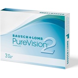 Bausch + Lomb PureVision 2 Monatslinsen, sehr dünne sphärische Kontaktlinsen, weich, 3 Stück BC 8.6 mm / DIA 14 / -0.75 Dioptrien