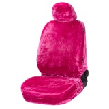 Walser Autositzbezug Teddy, Sitzbezug Kunstfell, Auto-Schonbezug in Lammfell-Optik, Flauschiger Plüsch-Schonbezug vegan pink