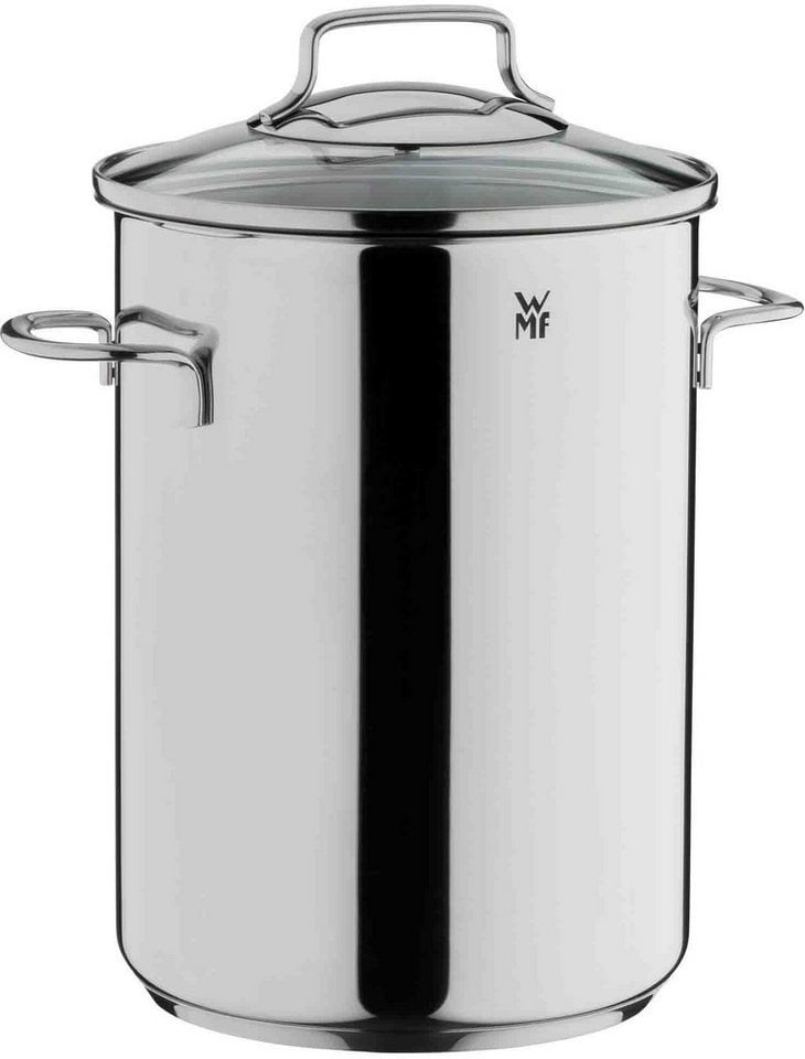 WMF Spargeltopf, Cromargan® Edelstahl Rostfrei 18/10, Ø 16 cm, mit Siebeinsatz, Induktion, 4,5 Liter silberfarben