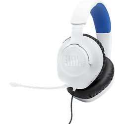 JBL Quantum 100 PWHT, Over-ear Gaming Headset Weiß/Blau