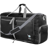 Reisetasche mit Rädern, 100 l, groß, 76,2 cm, faltbare Reisetasche für Reisen – verstaubare Reisetasche mit Rollen, schwarz (Schwarz) - Wheel-100LDuffel-Black