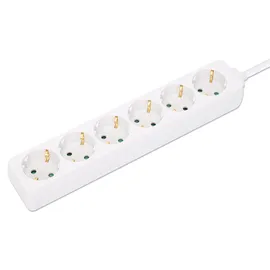 Manhattan Steckdosenleiste 6-fach 2 m Weiß 1 St.