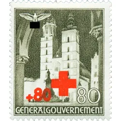 Generalgouvernement-Briefmarkensatz „Rotes Kreuz“