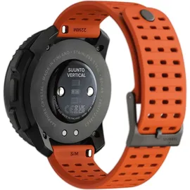 Suunto Vertical Solar BT 49 mm Edelstahlgehäuse schwarz Silikonarmband orange M