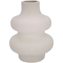 Intirilife Keramik Vase in Creme Weiß - 11.5 x 15.5 cm - Spiralvase Dekovase ideal für Blumen Pampasgras und Trockenblumen