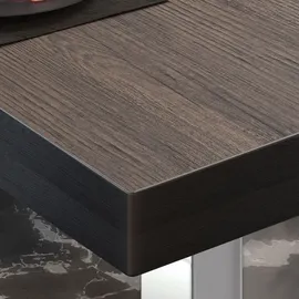 GGM Möbel Bistro Loungetisch 70 x 70 x 41 cm Light Wenge/Edelstahl