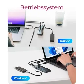 Icy Box IB-HUB1743-CPD USB-Hub & anthrazit