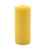 Waben-Stumpenkerze, 100% reines Bienenwachs, KERZENFARM HAHN, 100/40 mm, Brenndauer ca. 6h